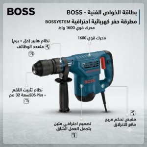 مثقب SDS احترافي عالي الأداء (BOSS) - نظام هايبر (دق + برم) 32 مم - Image 2