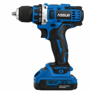 مثقب ومفك براغي لاسلكي (Cordless Drill & Screwdriver) - ماركة ASSUR (موديل 007 | 12 فولط | 1.5 أمبير | 10 مم)