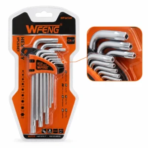 طقم مفاتيح مسدسة منجمة Torx طويلة – ماركة WFENG (9 قطع | CR-V | T10–T50)