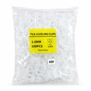 فواصل سيراميك بلاستيك – مقاس 1 مم (100 قطعة | Tile Leveling Clips)