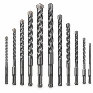 طقم ريش حفر SDS Plus للباطون والحجر (مع رأس الماس وبدون - مقاسات متعددة)